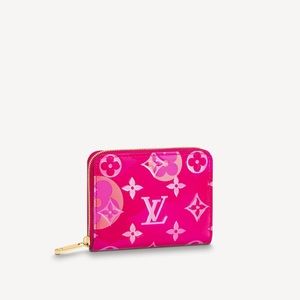 New Louis Vuitton pink and blue zippy coin purse